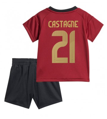 Belgien Timothy Castagne #21 Hjemmebanesæt Børn EM 2024 Kort ærmer (+ korte bukser)